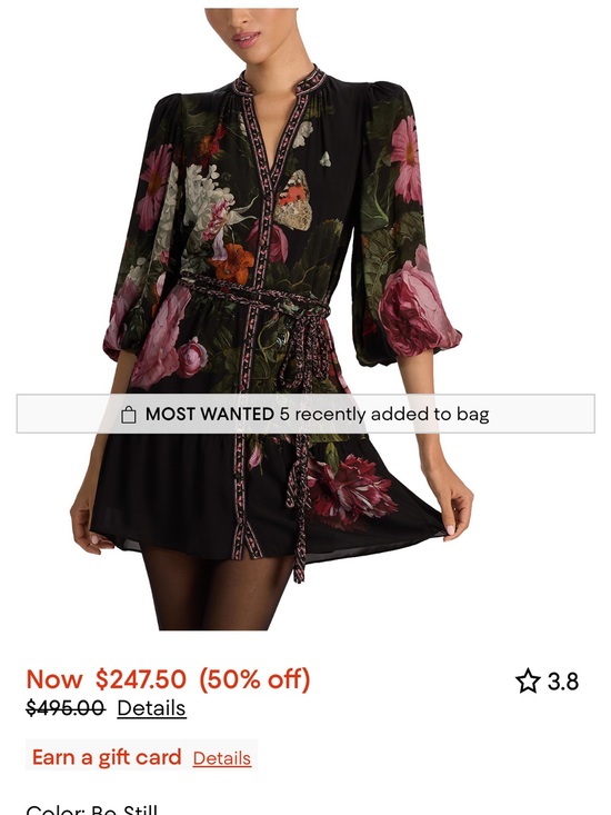 Alice + Olivia Dresses & Skirts - Alice + Olivia Black Antonette Mini Floral Dress